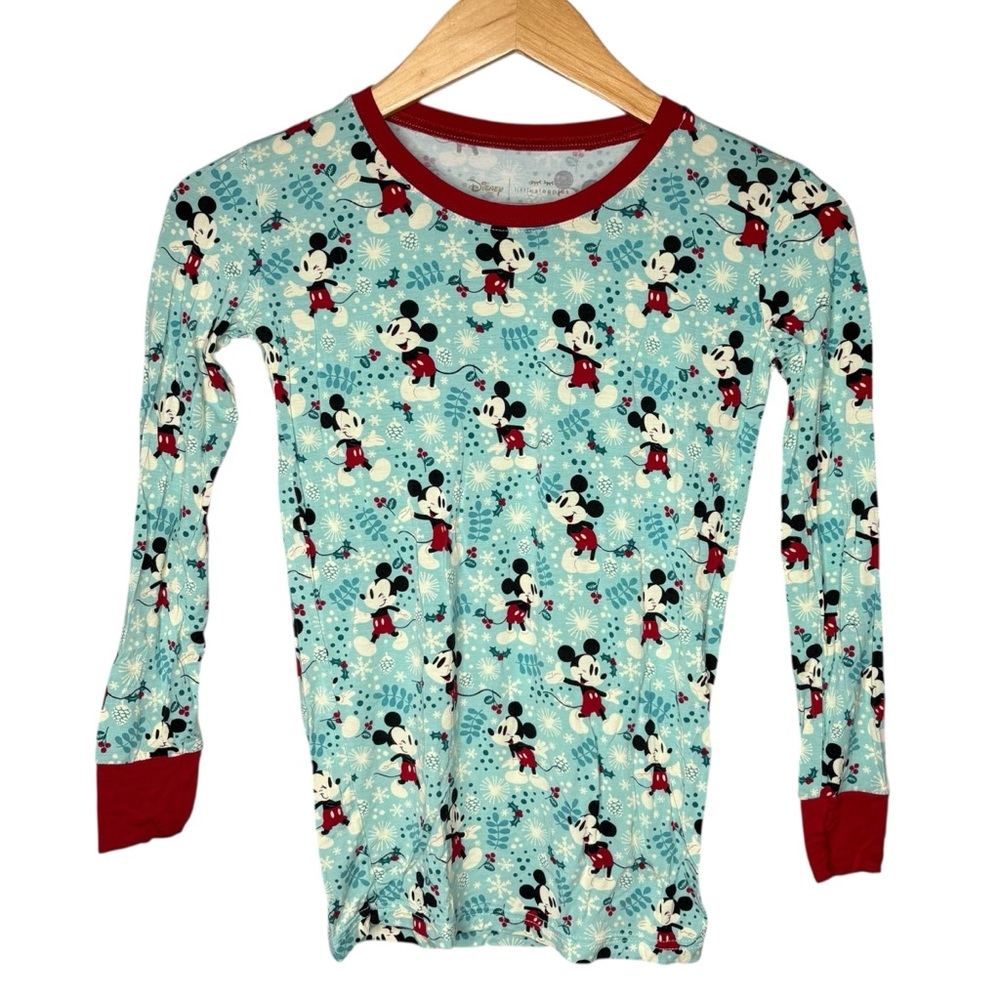 Little Sleepies Disney bamboo pajama shirt Mickey Mouse Christmas size 12 / 14